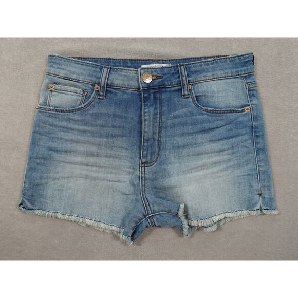 STS Blue Womens Blue Denim Shorts Low Rise 5 Pocket Button & Zip Closure Size 28 - Picture 1 of 12